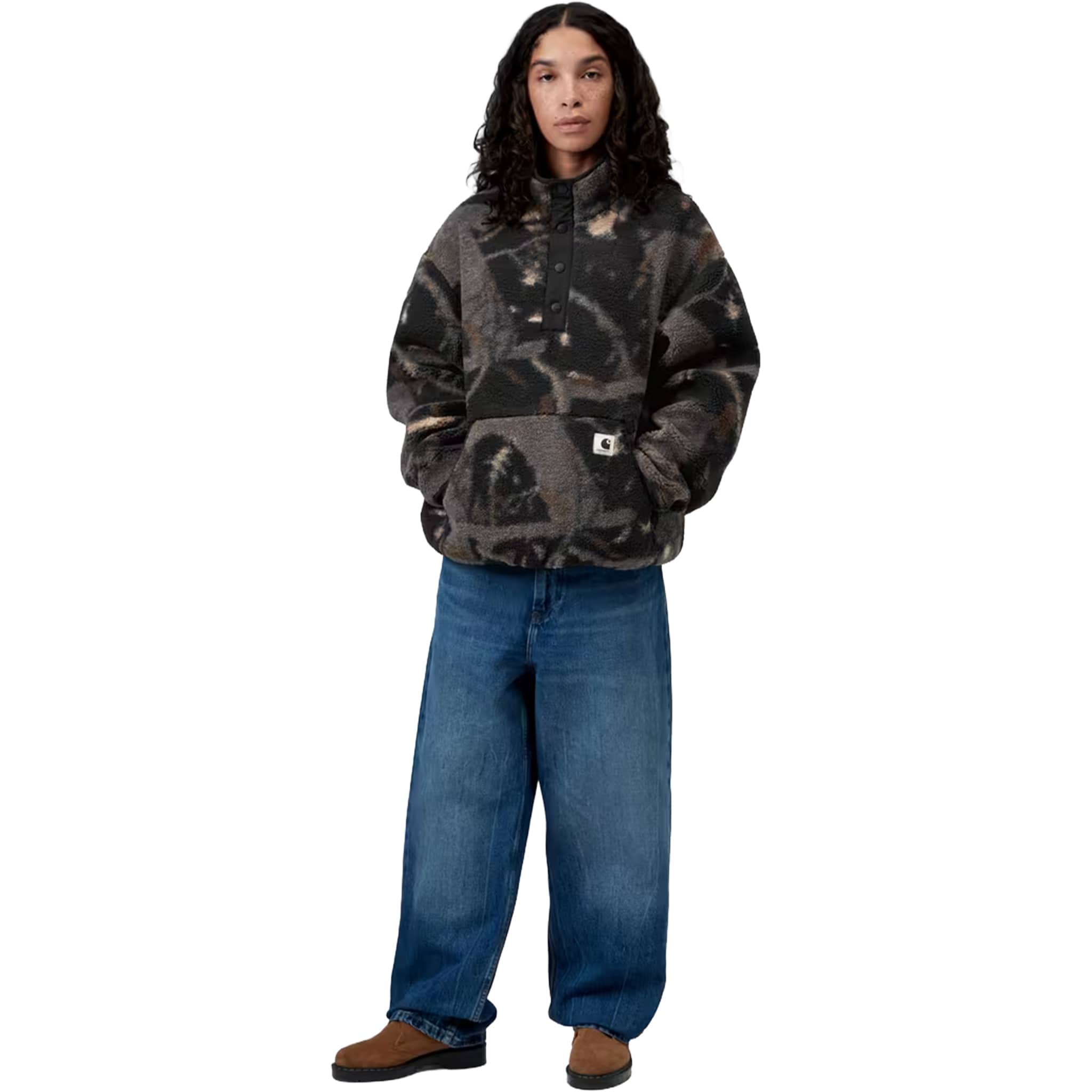 Carhartt WIP Women's Elliot High Neck Liner Camo Feather Tree Black Womens Thermal