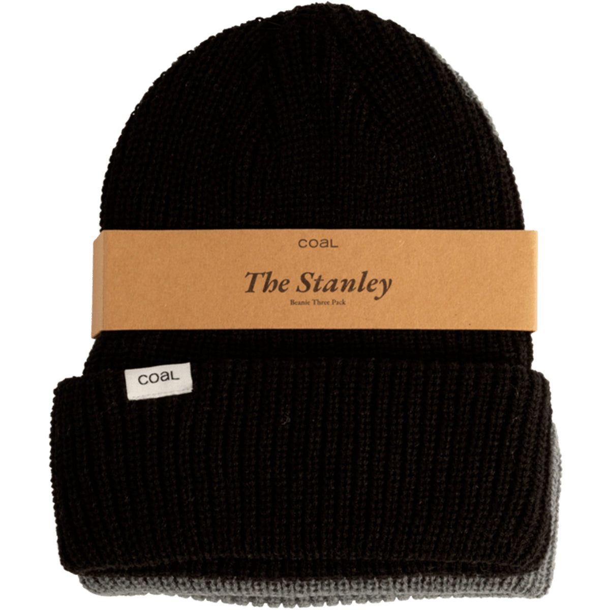 Coal Stanley 3 Pack Beanie Black Storm Bone Beanie