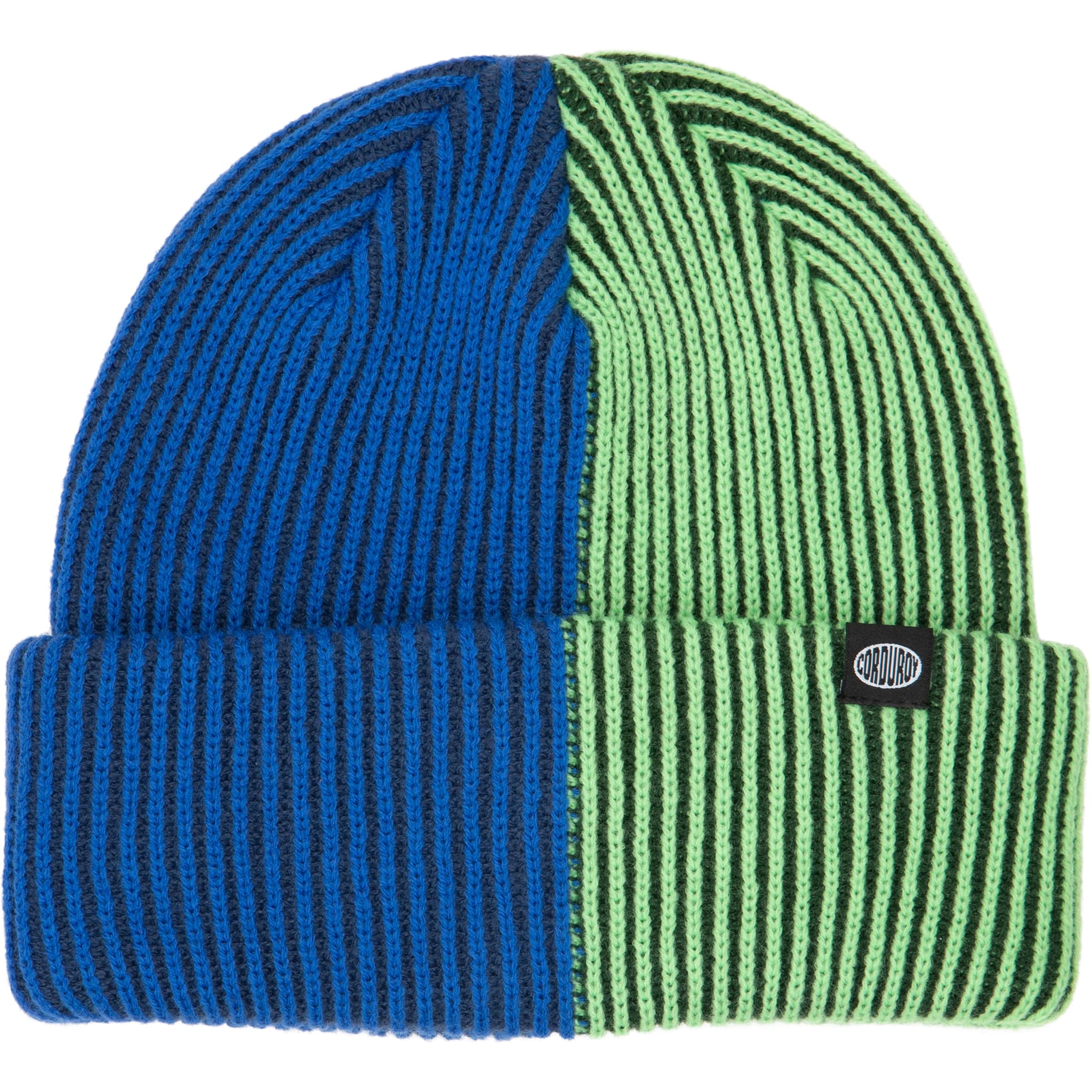 Corduroy 50-50 Cord Beanie Green Blue Beanie