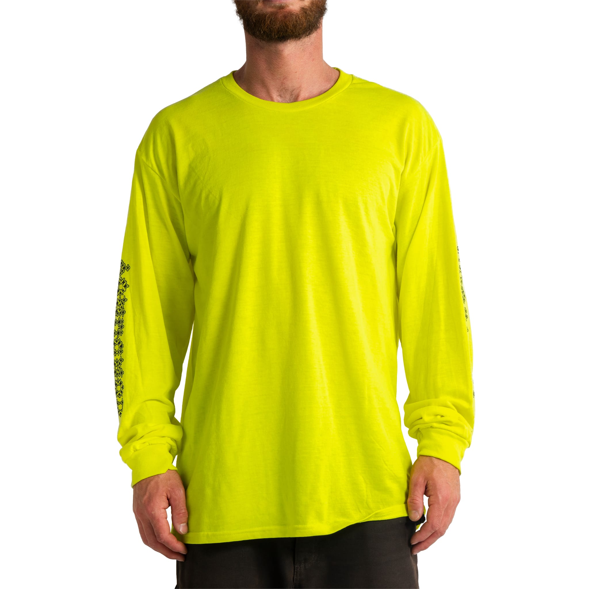 Corduroy Hi-Vis LS T-Shirt Safety Green T Shirt