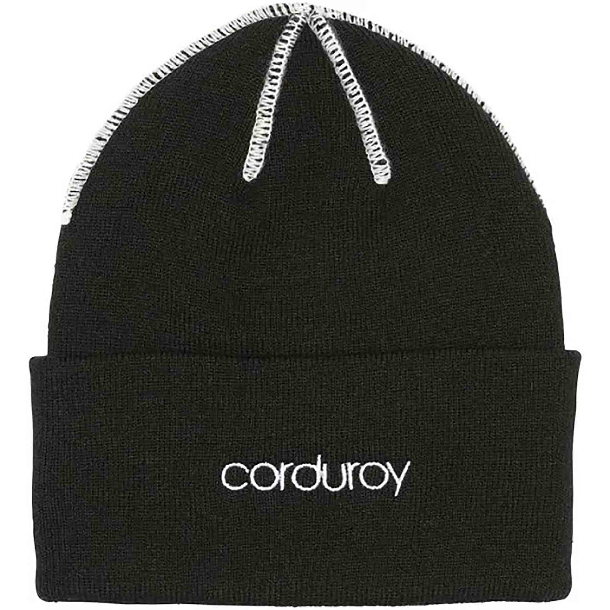 Corduroy Inside Out Beanie Black Beanie