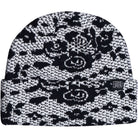 Corduroy Lace Beanie White Beanie