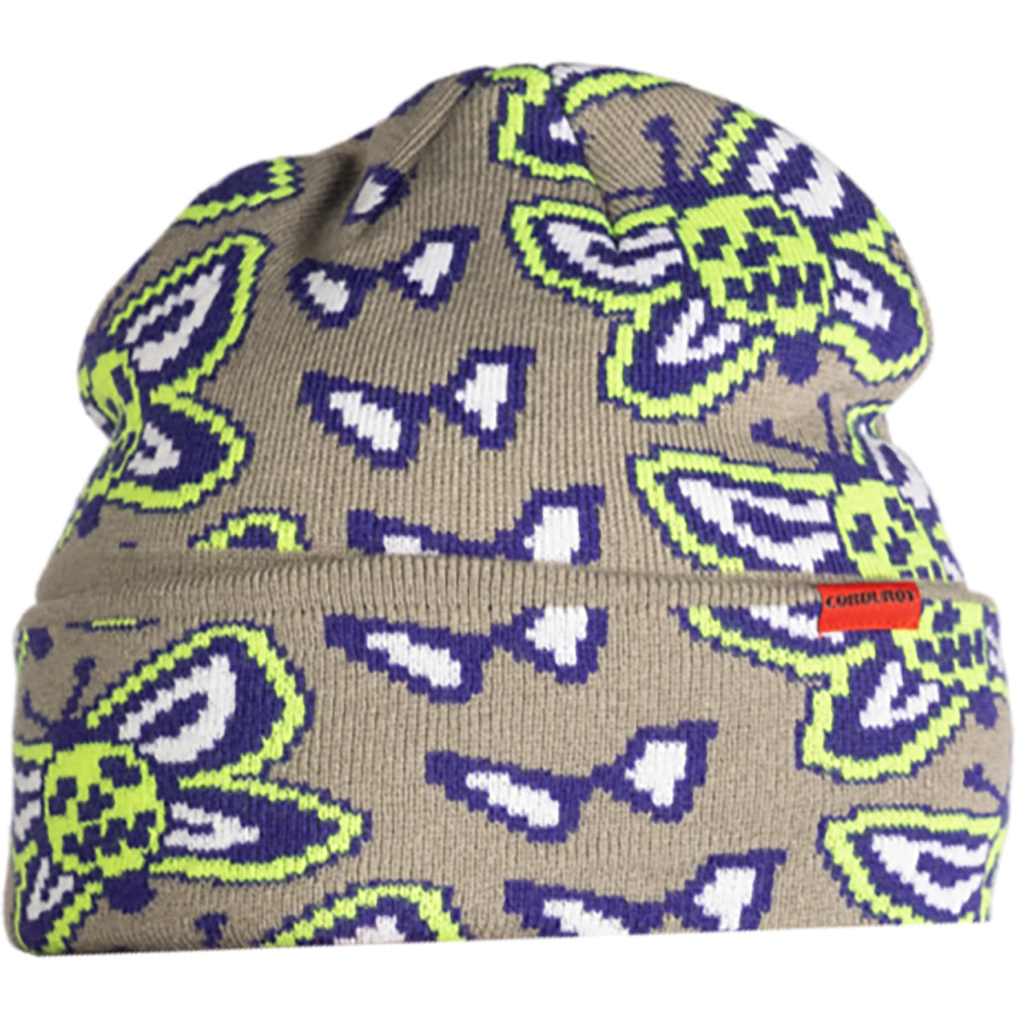 Corduroy Skullfly Beanie Stone Grey Beanie