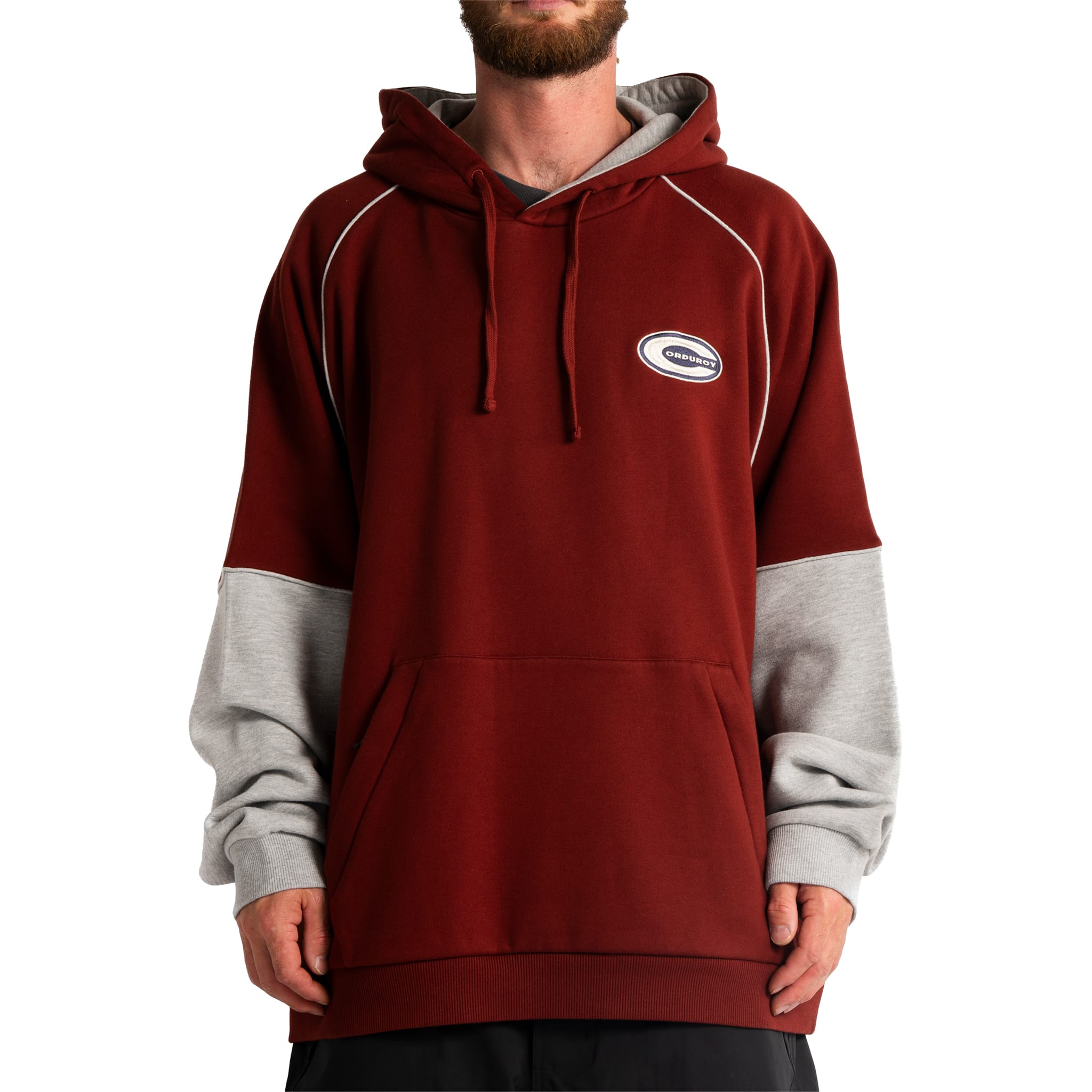 Corduroy Twofer Hoodie Maroon Sweatshirts