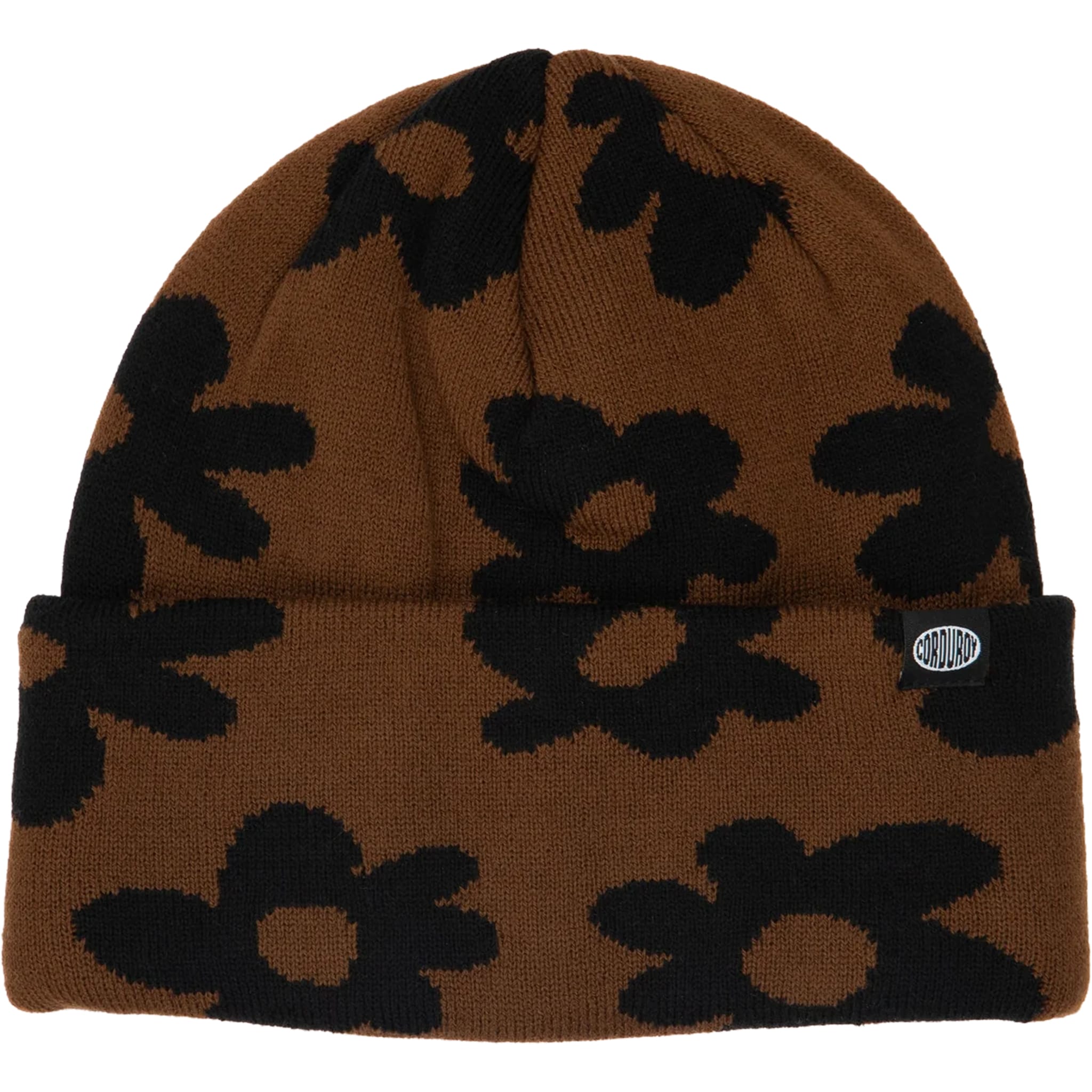 Corduroy Wildflower Beanie Light Brown Beanie