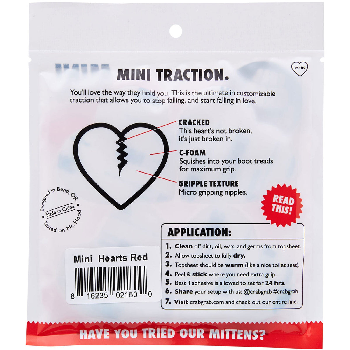 Crab Grab Mini Hearts Black Stomp Pads