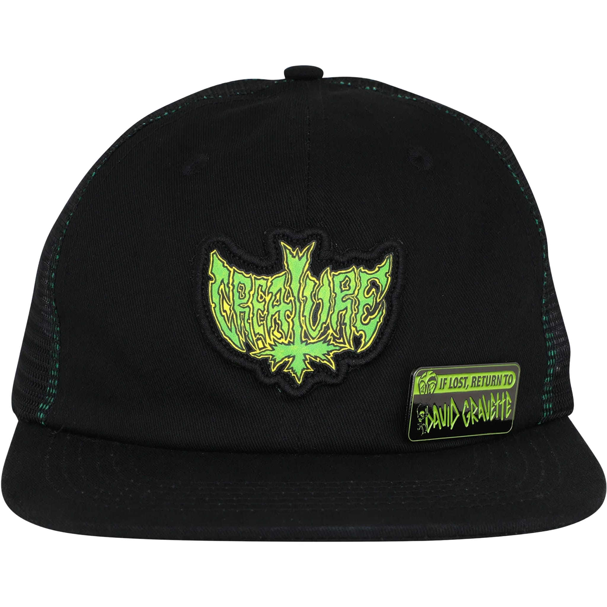 Creature Gravette Hippie Skull 20th Anniversary Snapback Hat Black Hats