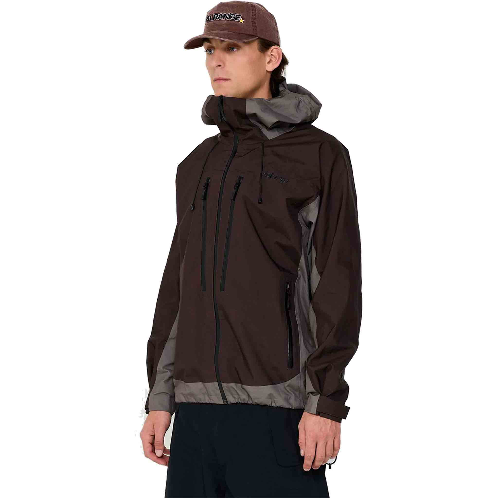 Dialrange Roland 3L Shell Jacket Moss Brown Mens Snowboard Coat