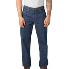 Dickies Relaxed Fit Heavyweight Carpenter Jeans Rinsed Indigo Blue Pants