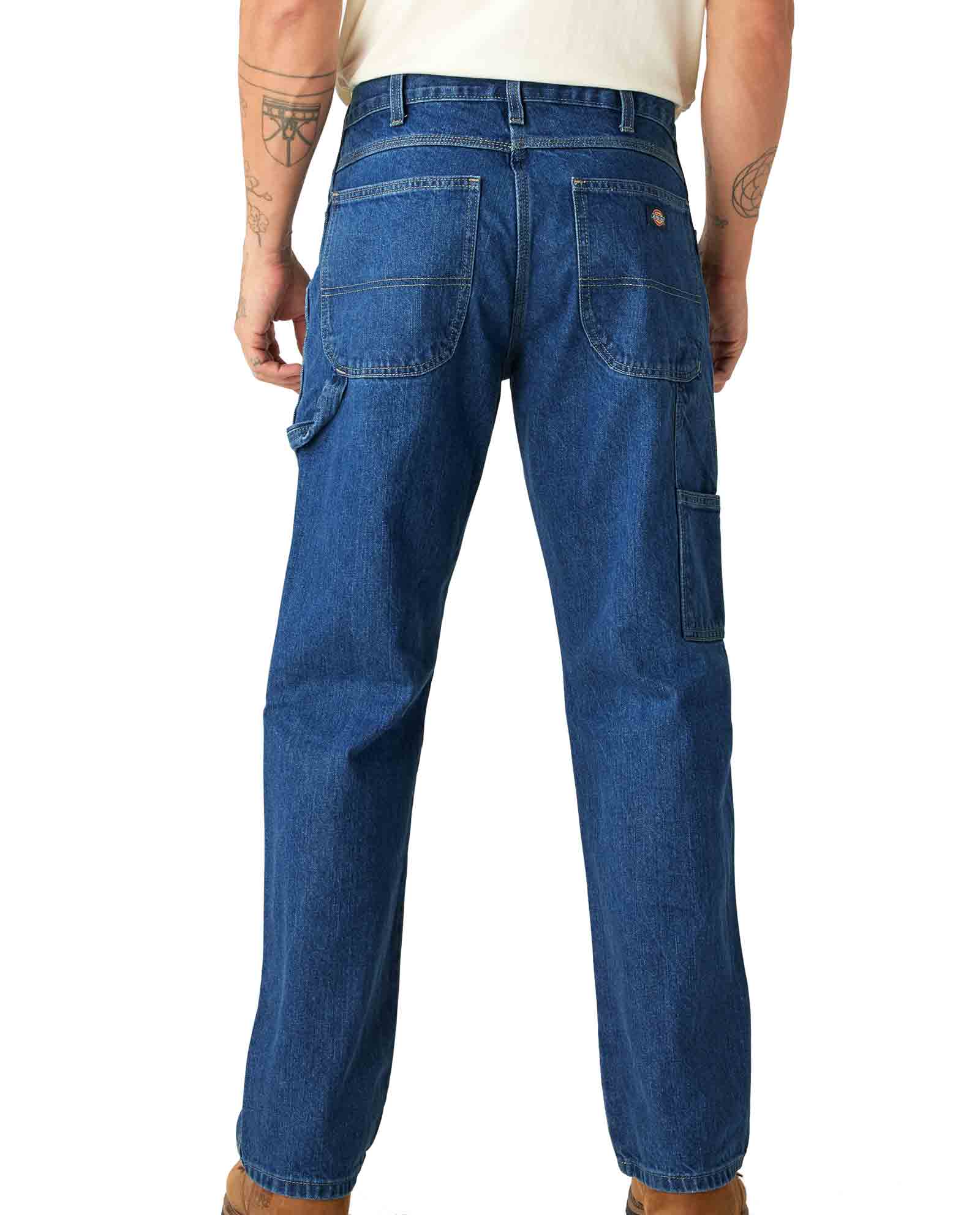 Dickies Relaxed Fit Heavyweight Carpenter Jeans Stonewashed Indigo Blue Pants