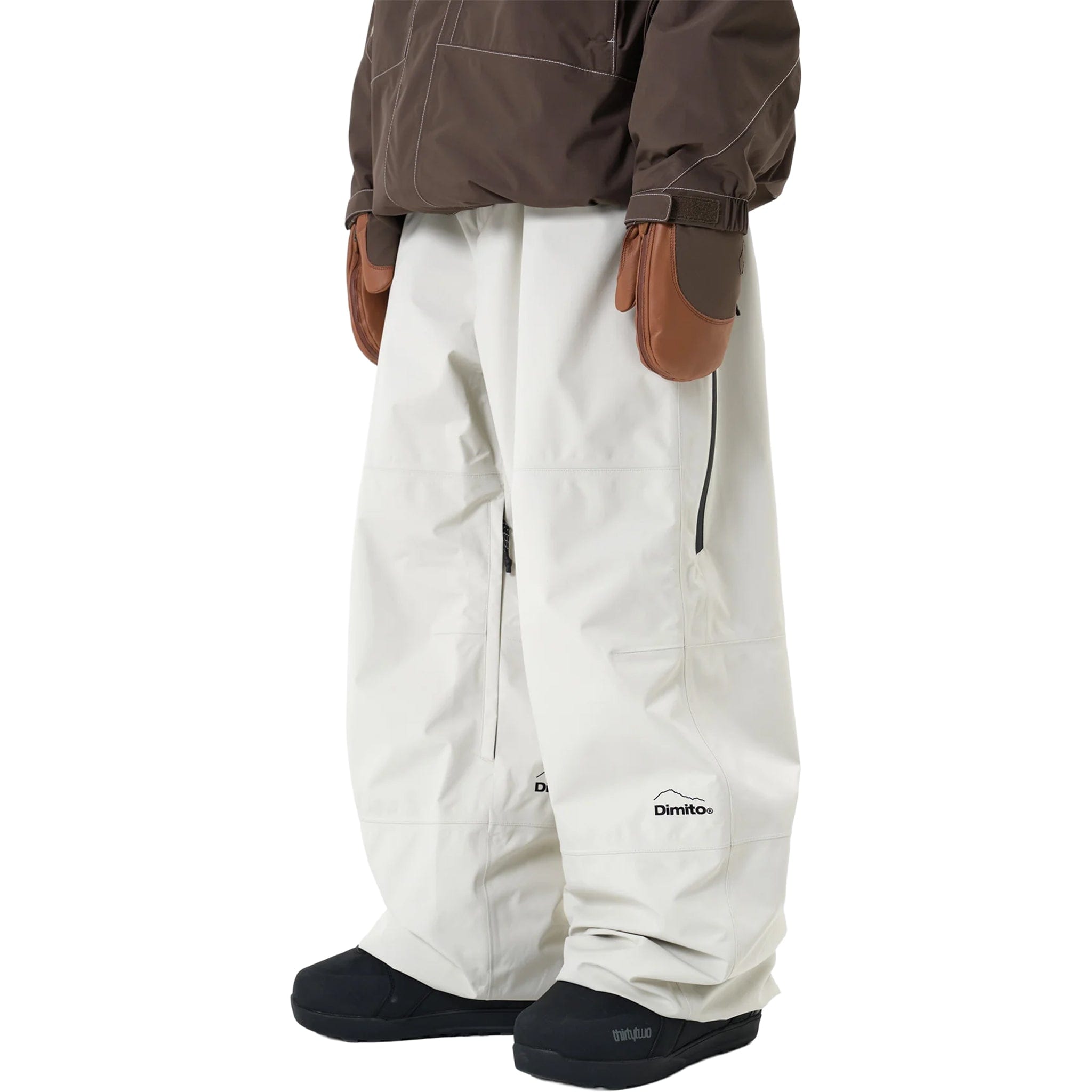 Dimito Air Vent Banded Pants Wide Fit LV.1 Ivory Mens Snowboard Pants