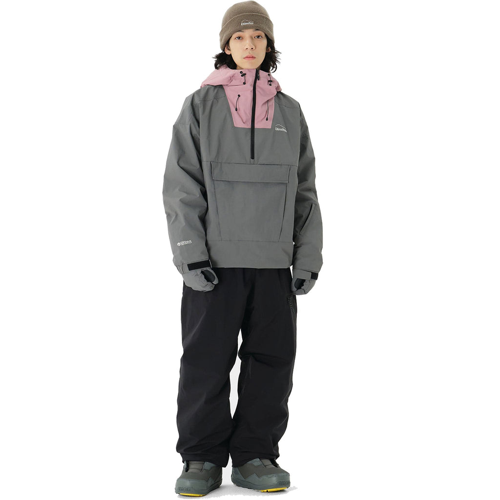 Dimito Block Pullover Jacket Mud 2024 Mens Snowboard Coat