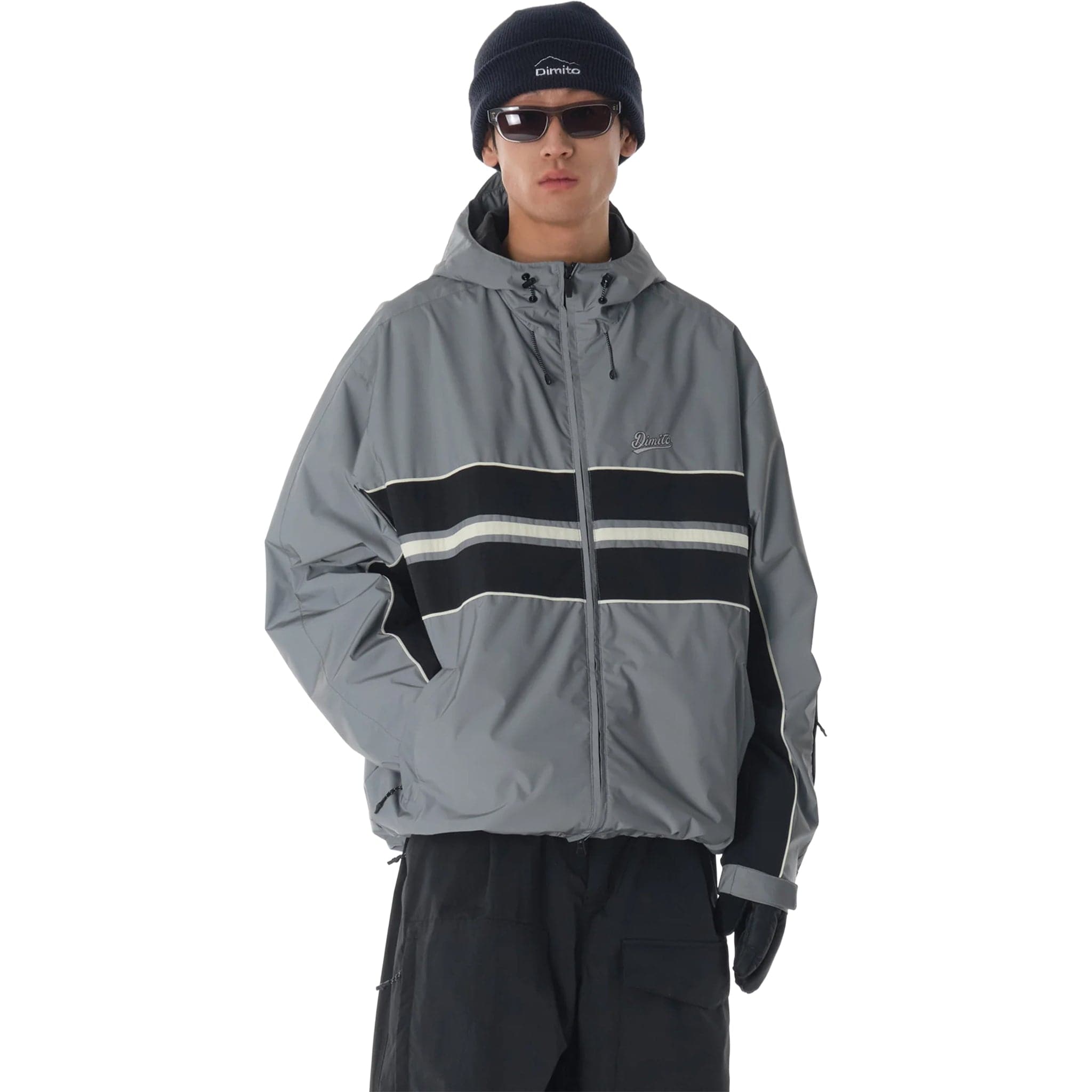 Dimito Line Wind Jacket Reflective Silver Mens Snowboard Coat