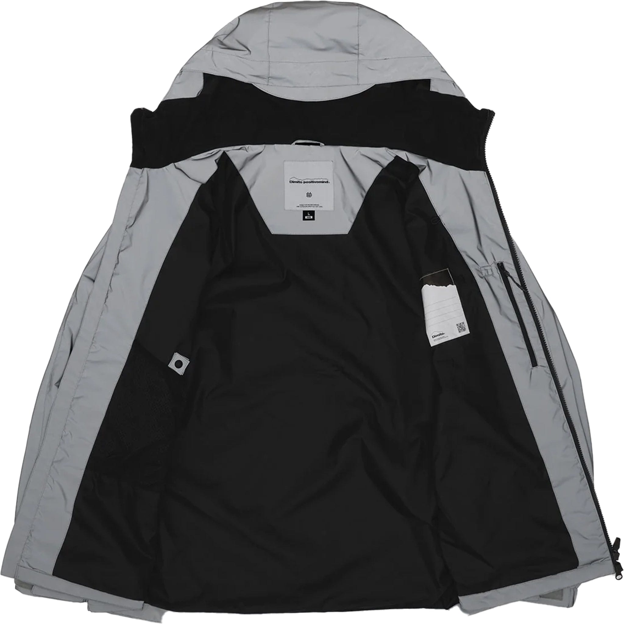 Dimito Line Wind Jacket Reflective Silver Mens Snowboard Coat