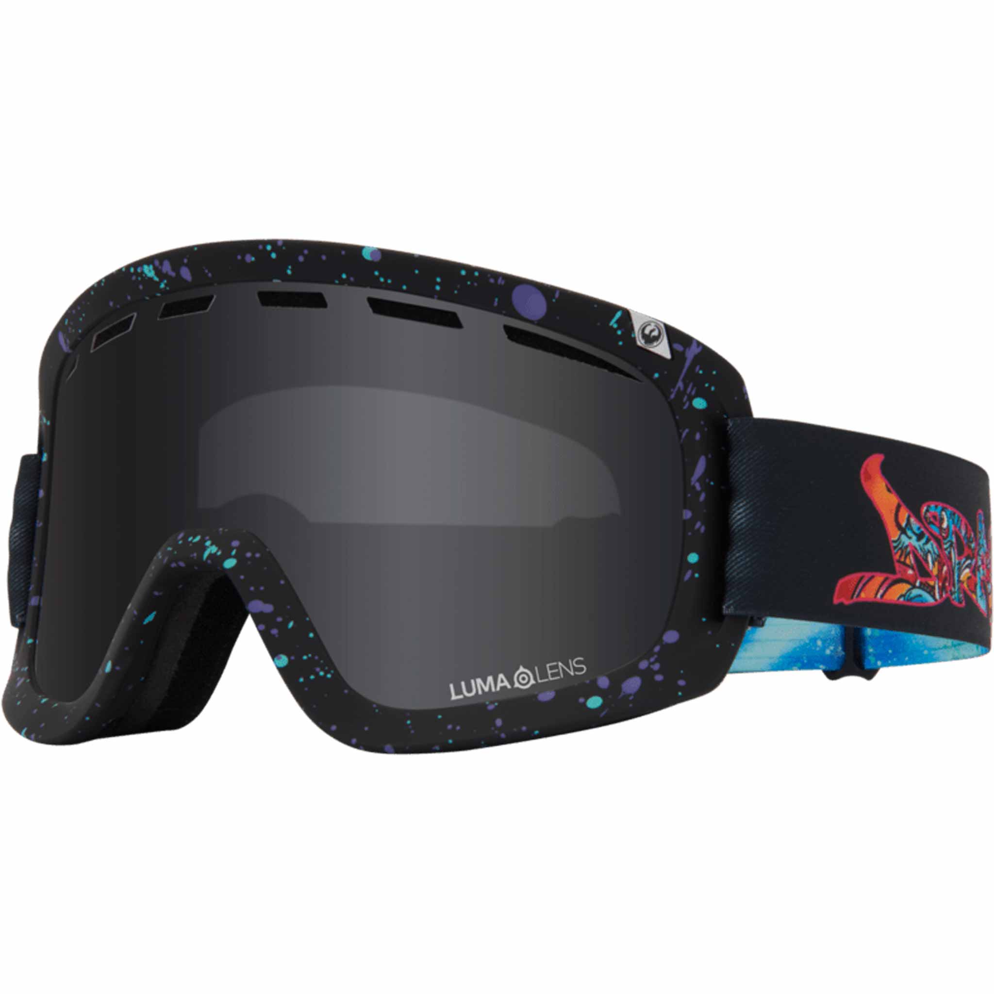 Dragon D1 OTG 2 Rattle Can Goggles Lumalens Dark Smoke + Flash Blue 2026 Goggles