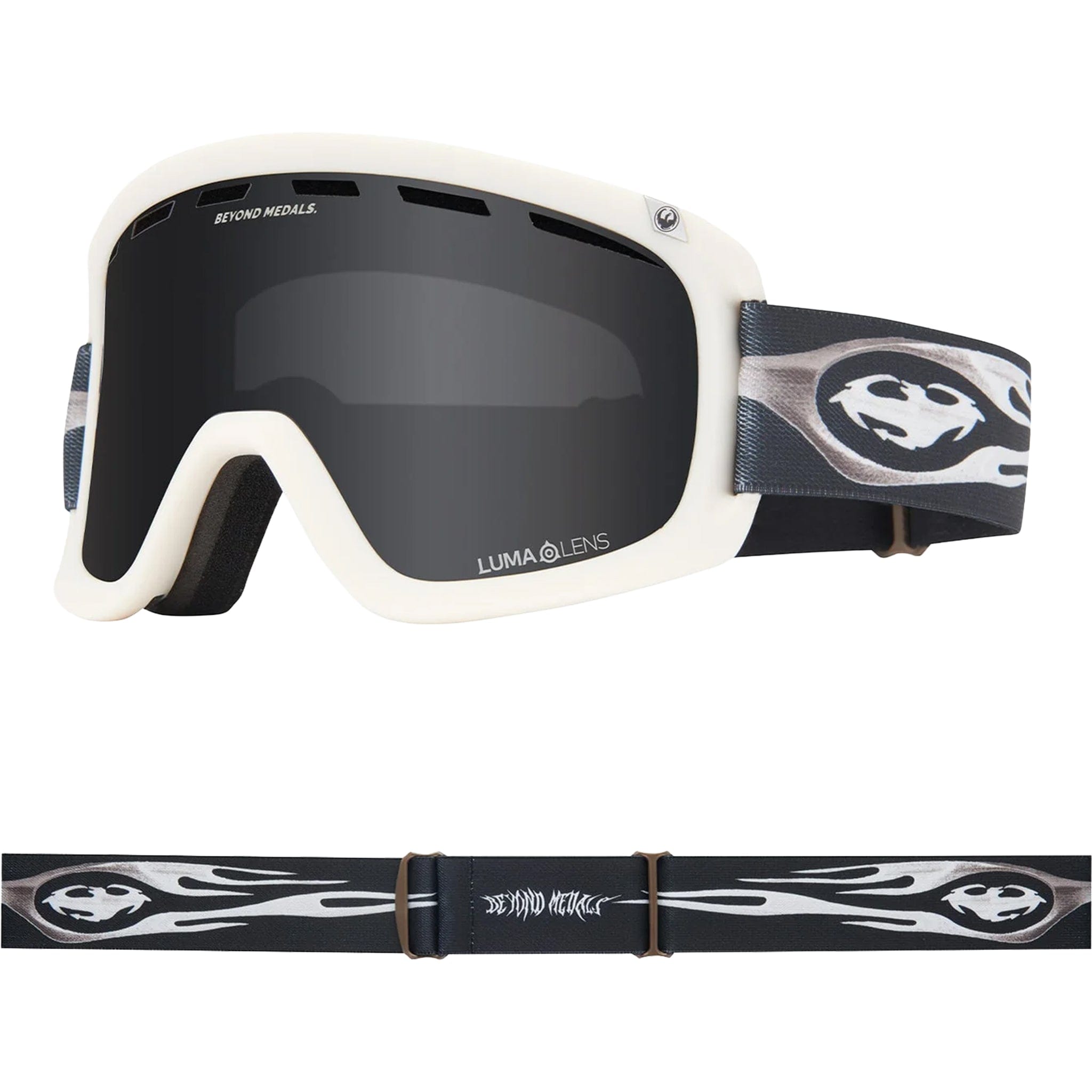 Dragon X Beyond Medals D1 OTG 2 Goggles Lumalens Dark Smoke Goggles