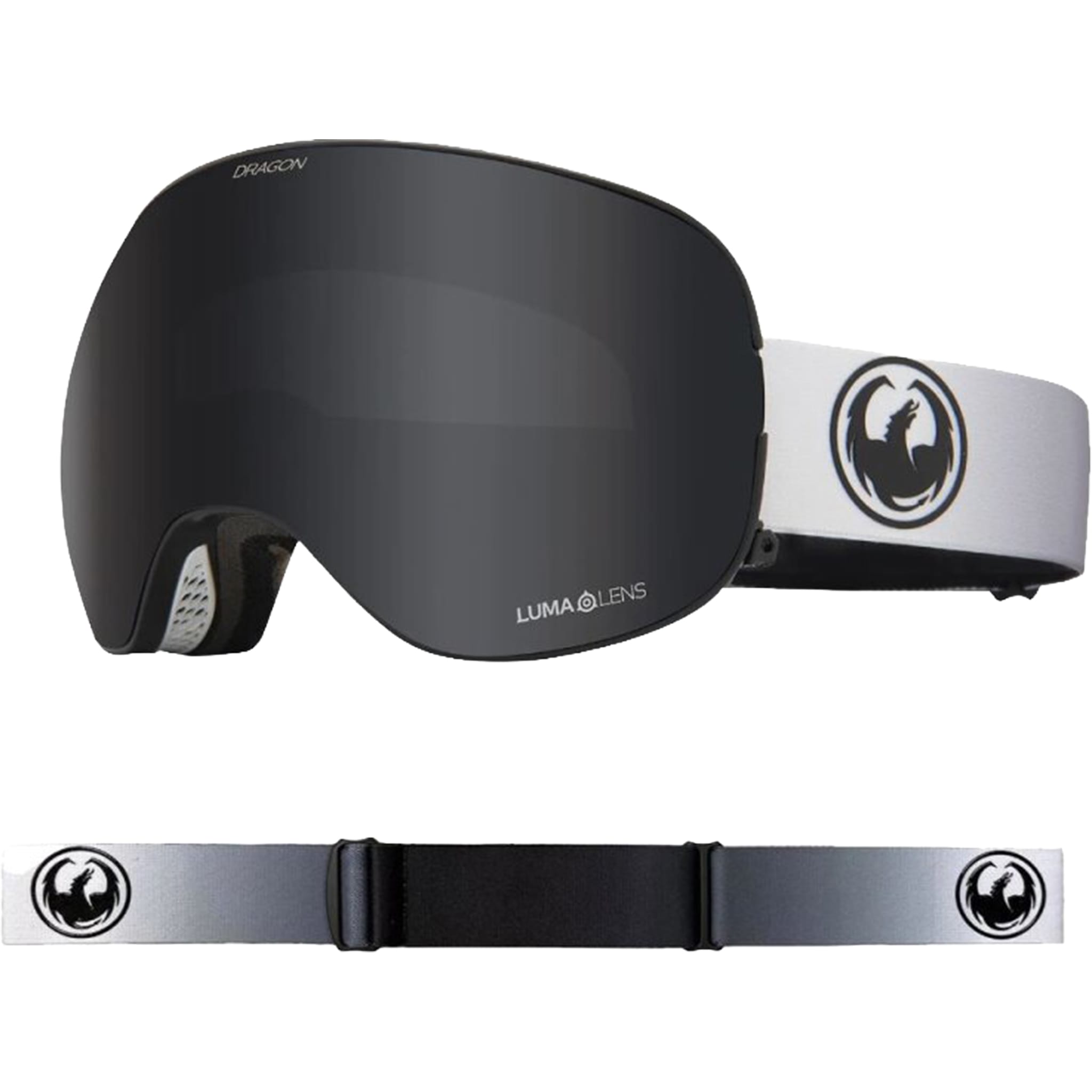 Dragon X2 Fade Snow Goggles Lumalens Dark Smoke + Lumalens Flash Blue Goggles