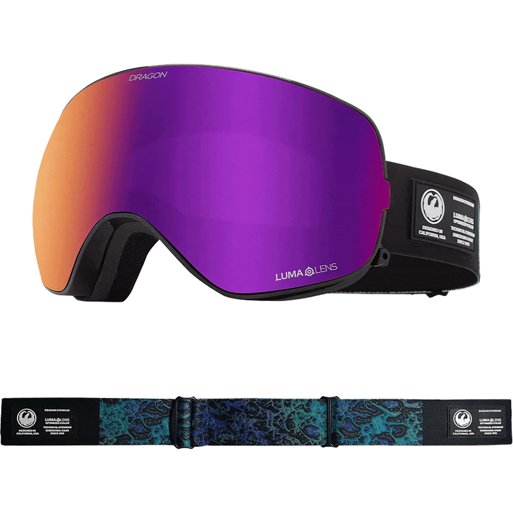 Dragon X2S Black Pearl LL Purple Ion + LL Amber 2024 Goggles