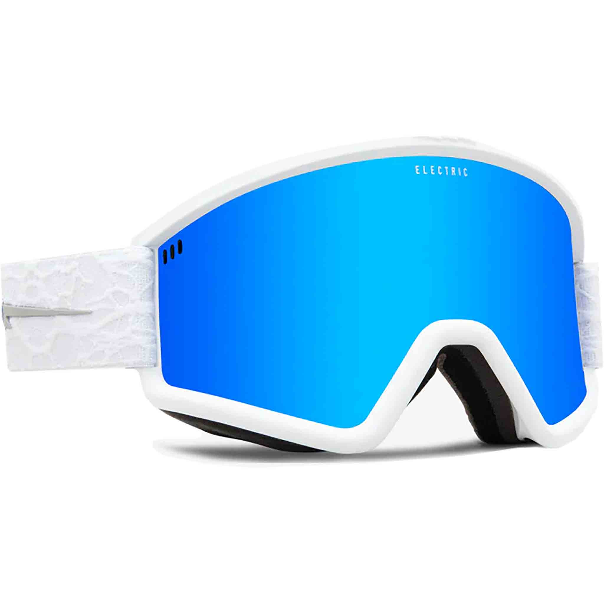 Electric Hex Matte White Nuron Blue Chrome Goggles