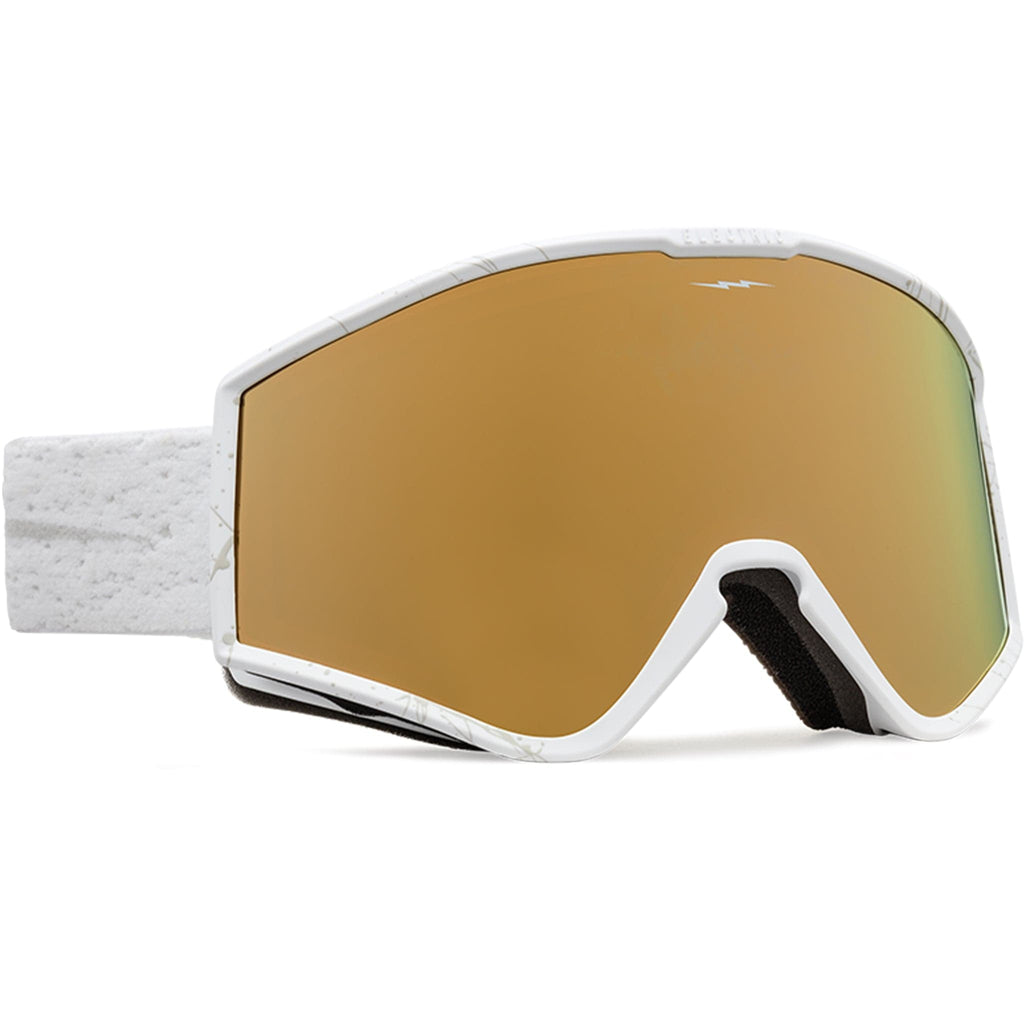 Electric Kleveland Small Matte Speckled White Gold Chrome Goggles