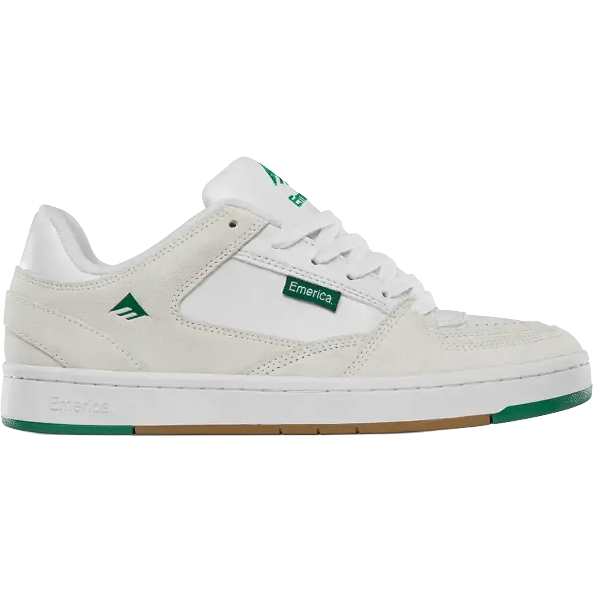 Emerica MUTE スケボー ホワイト/グリーン27cm Emerica Mute Shoe White Light Grey - Sanction Skate And Snow