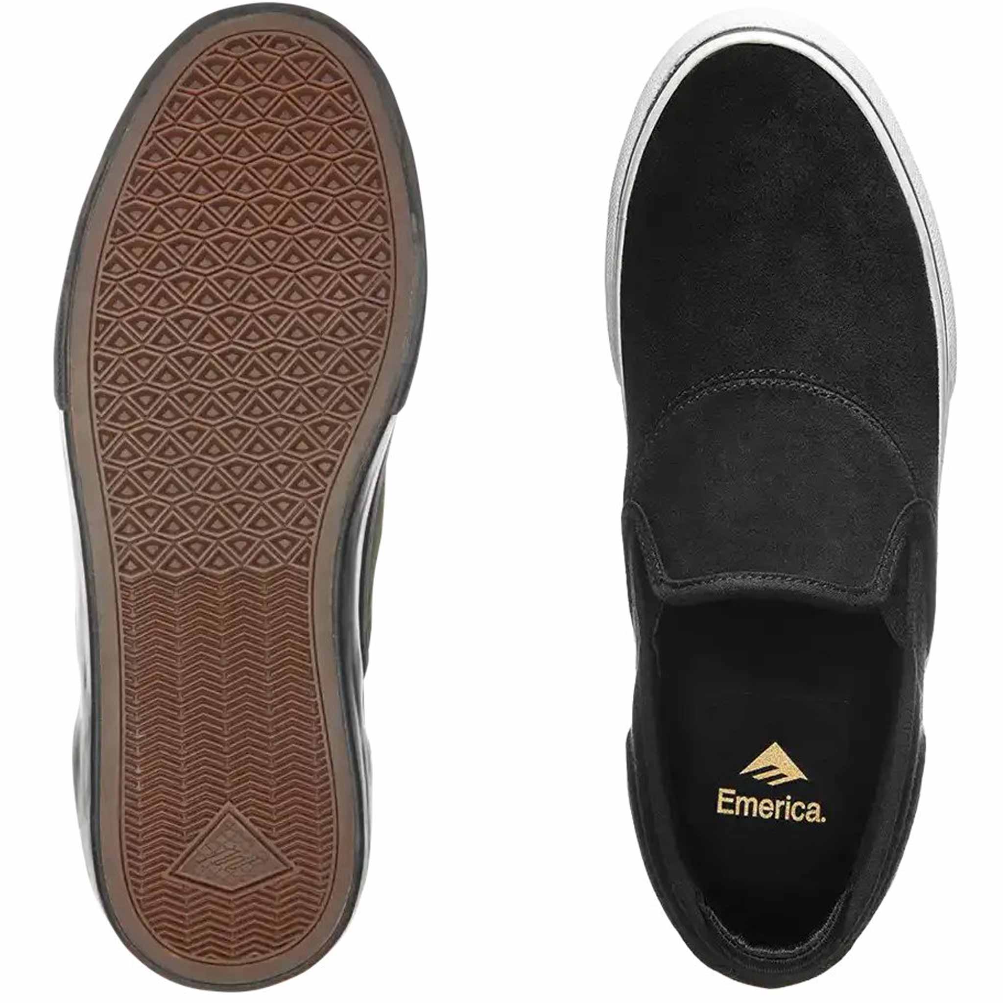 Emerica Wino G6 Slip On Black White Gold Shoes