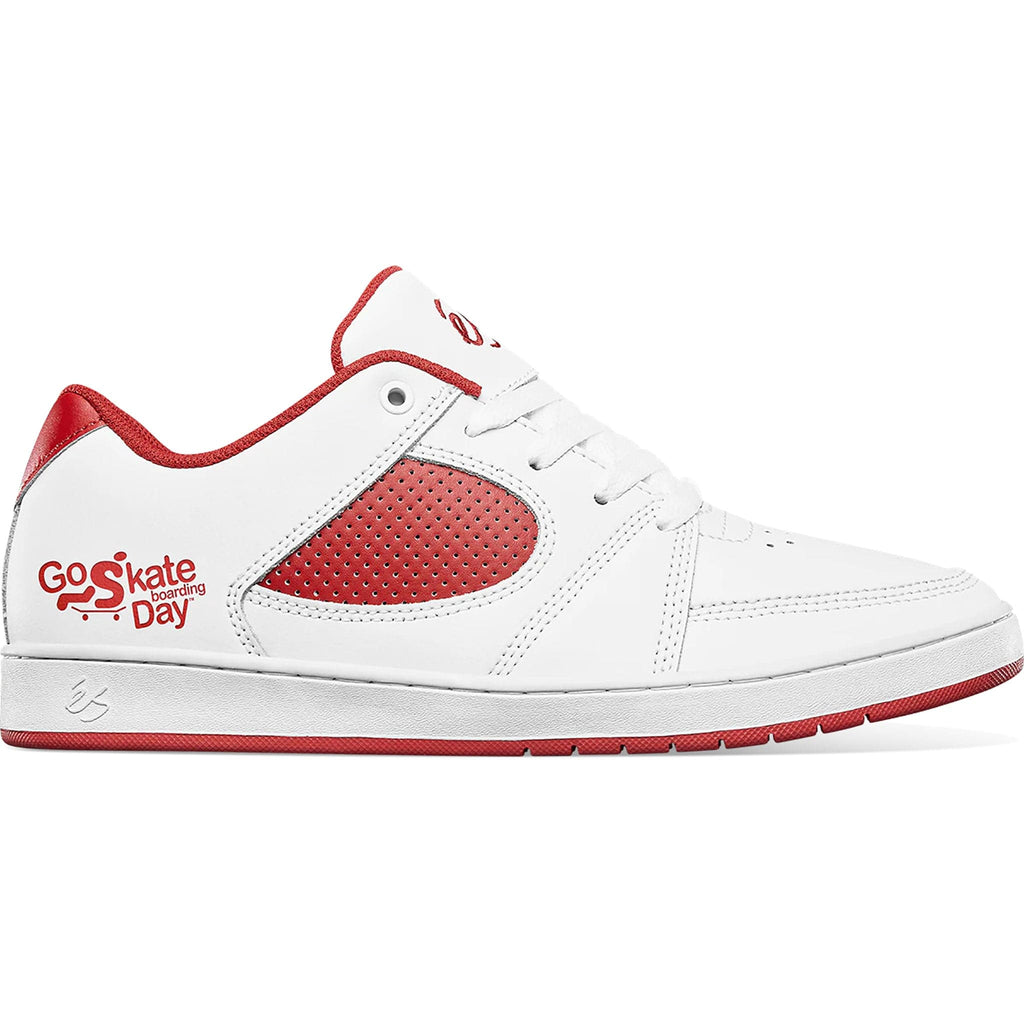 Es Accel Slim x Go Skateboarding Day White Red Shoes