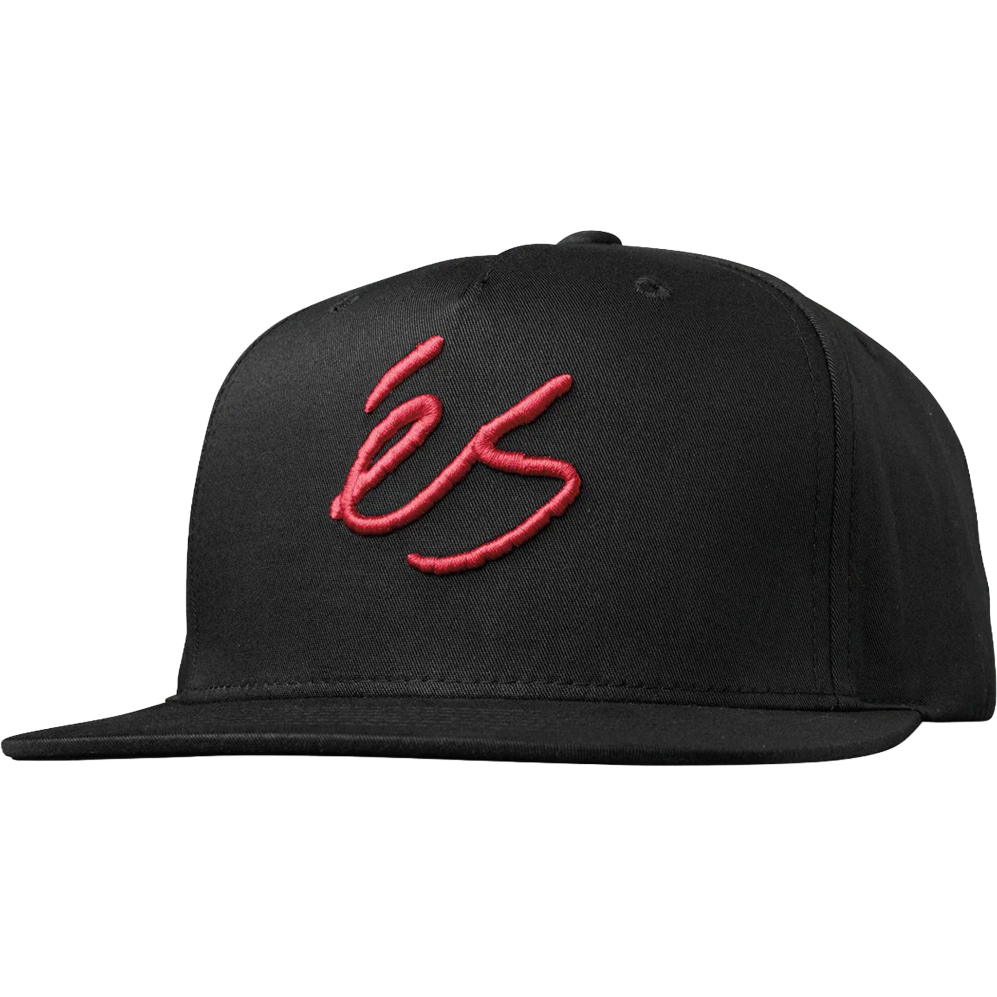 éS Script Snapback Hat Black Hats