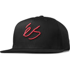 eS Script Snapback Hat Black Hats