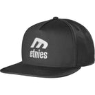 Etnies Icon E Snapback Hat Black White Hats