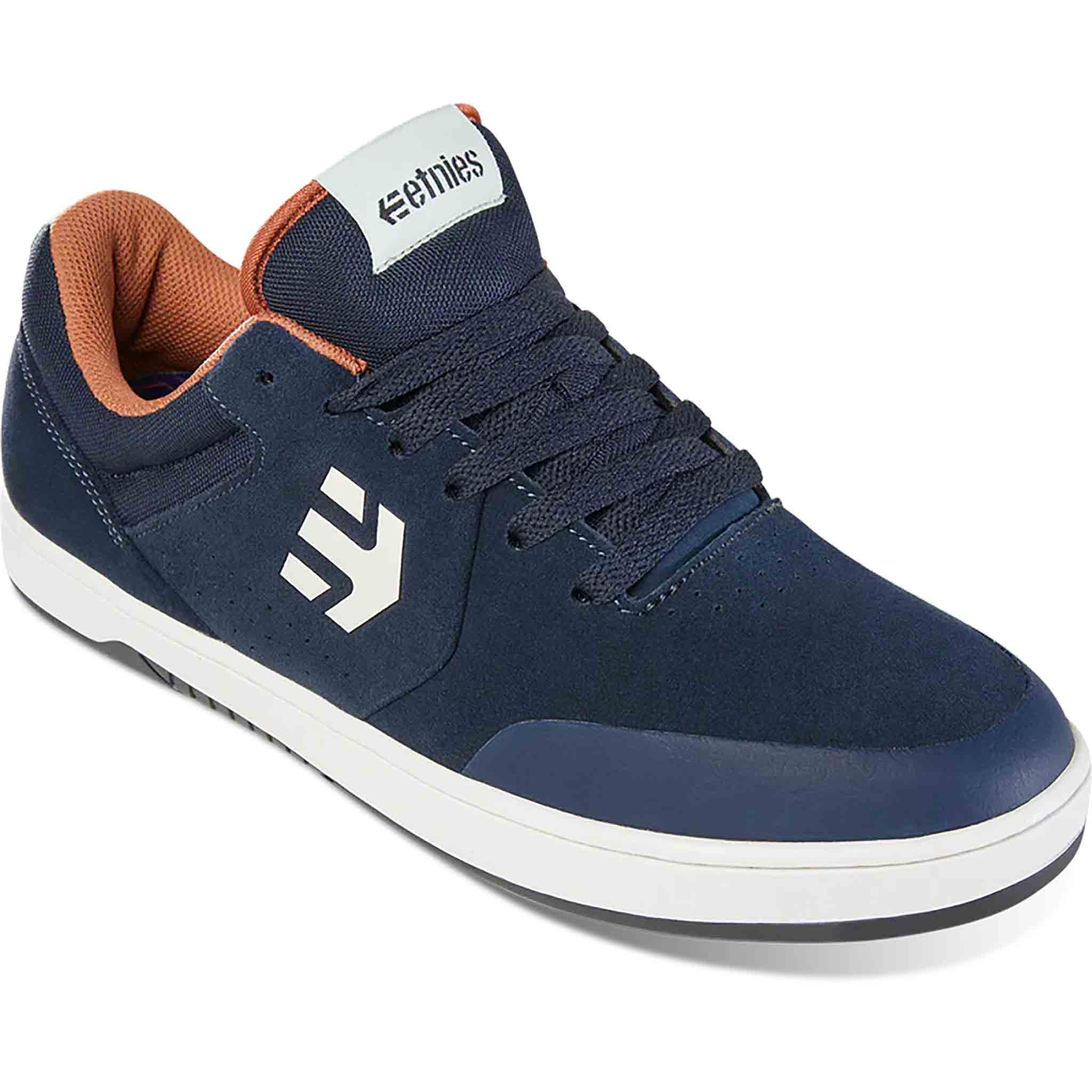 Etnies Macallan Scarpe Da Skateboard Uomo - Colore Blu (Navy/White) Taglia 40 EU, Tomaia In Pelle, Suola In Gomma, Chiusura Con Lacci