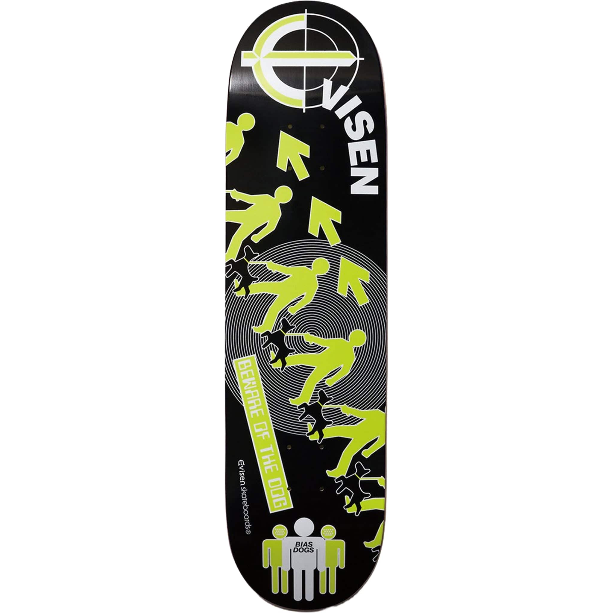 Evisen Bias Dogs Beware Of The Dog Skateboard Deck 8" Skateboard