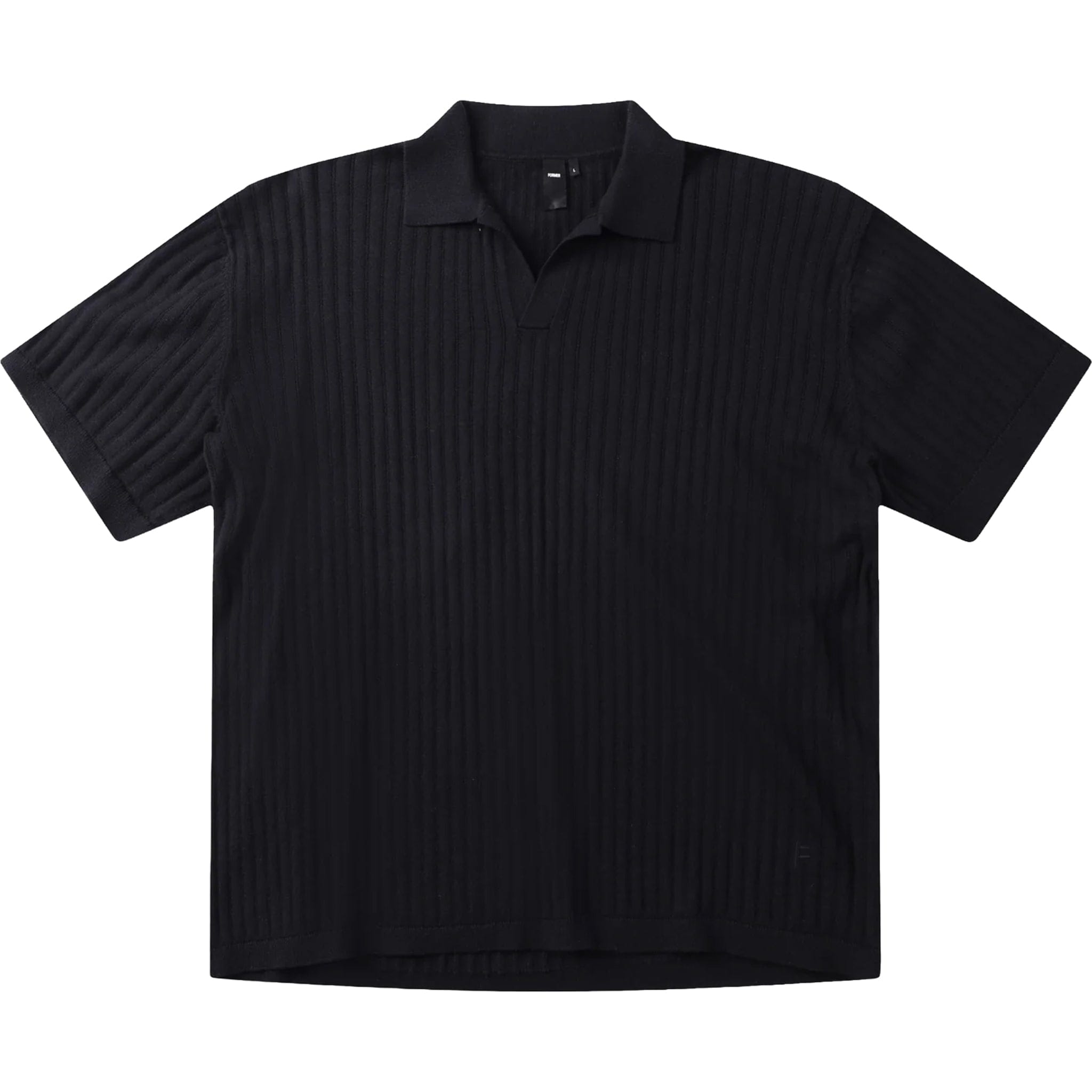 Former Franchise Open Collar Polo Black T Shirt