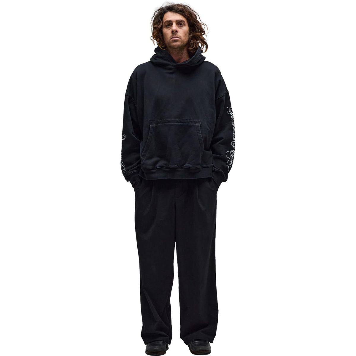 Former Illusion Boxy Hoodie Washed Black Sweatshirts