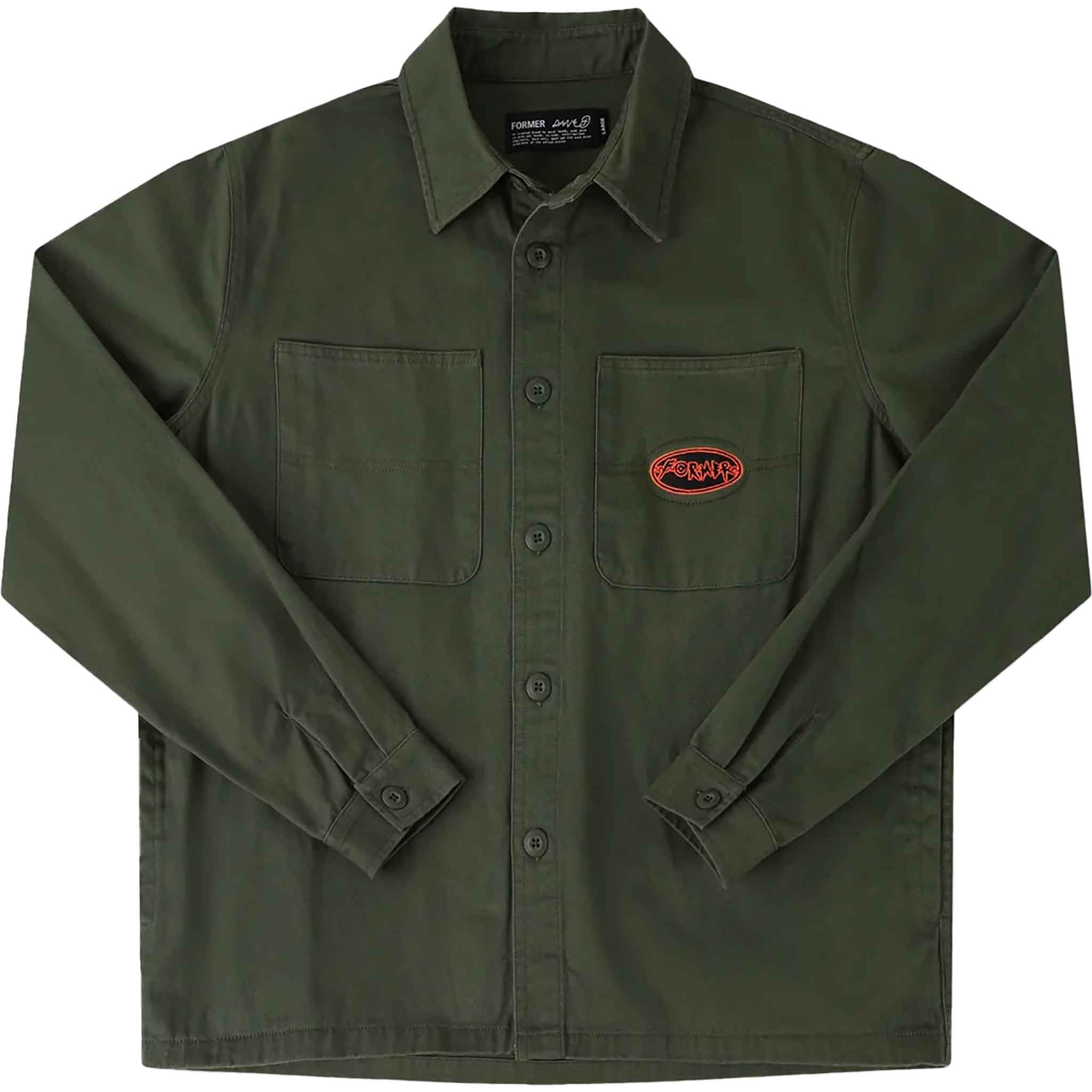 Former Reynolds Flatline Long Sleeve Overshirt Surplus Button Up