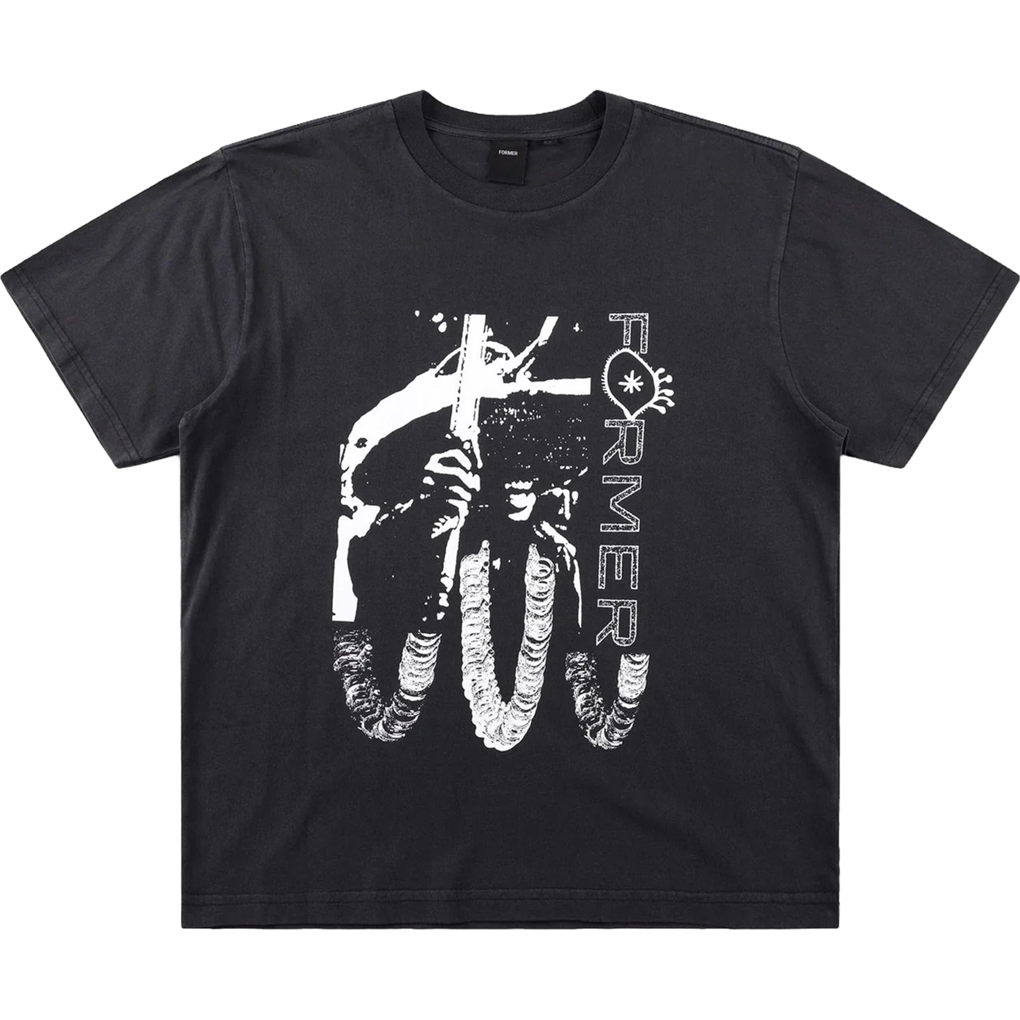 Former Sacrifice Shrunken T-Shirt Washed Black T Shirt