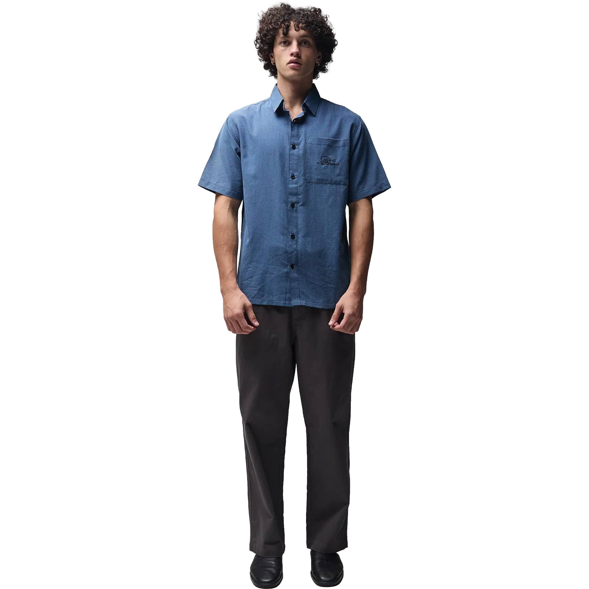 Former Vivian Check SS Shirt Blue Button Up