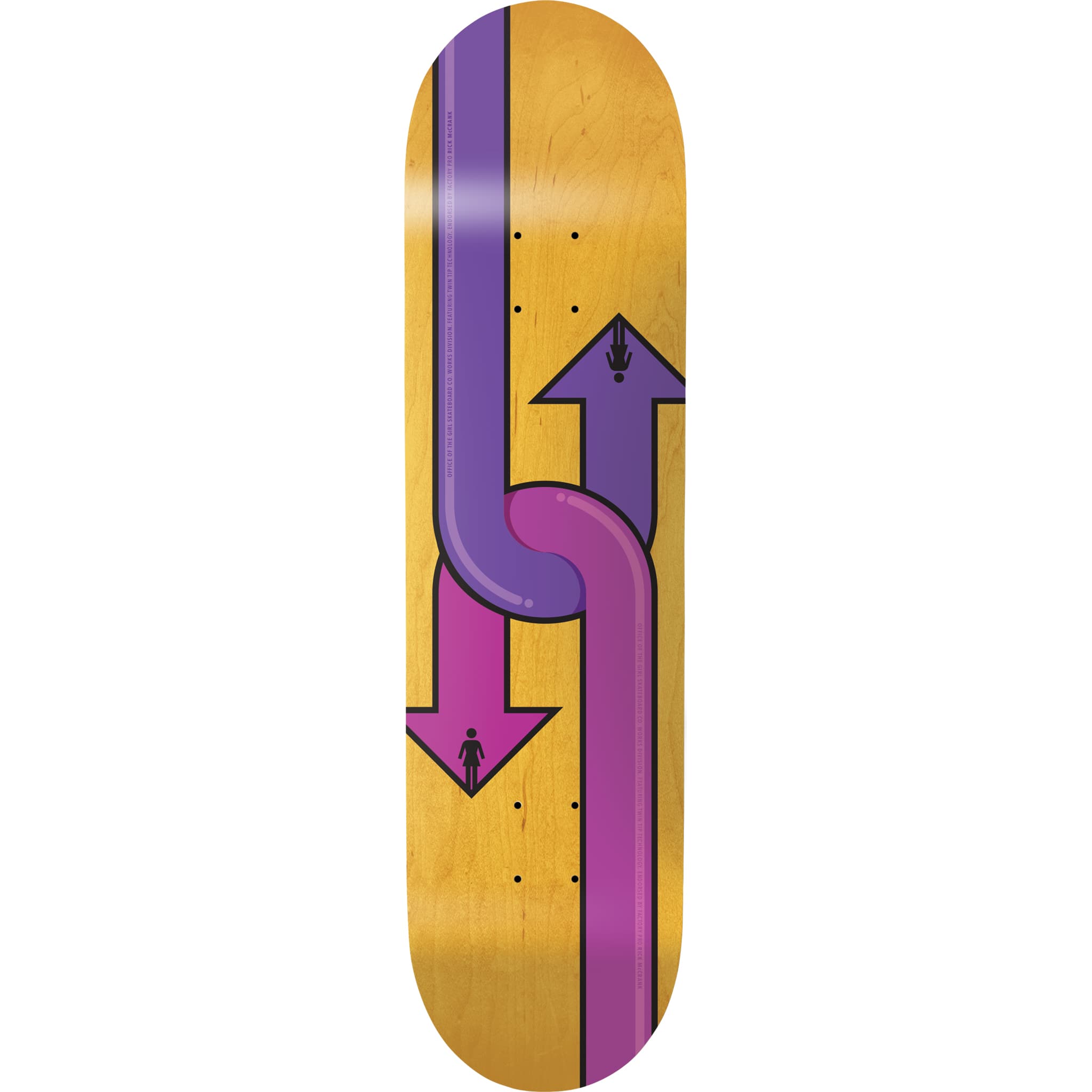 Girl McCrank Dual Directional Twin Tip Skateboard Deck 8.5" Skateboard