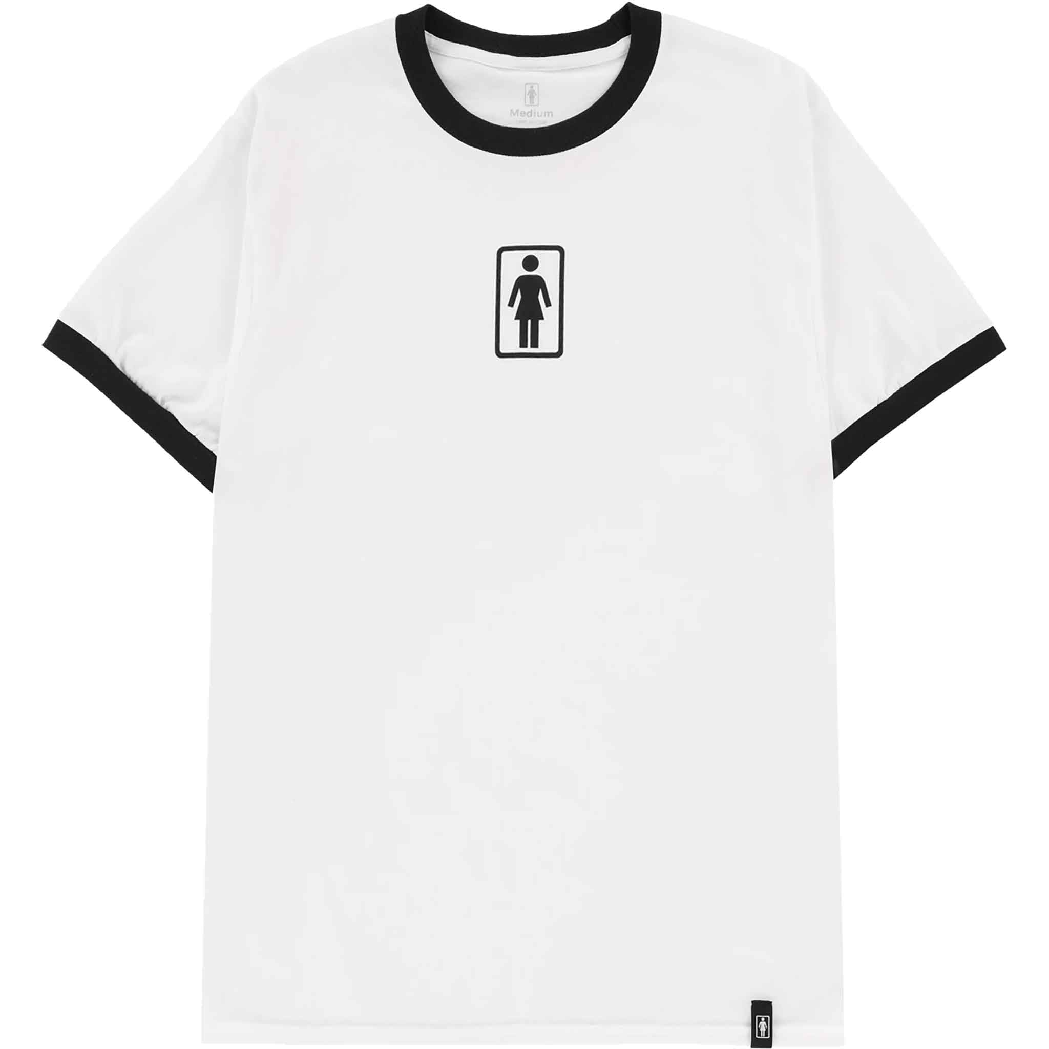 Girl OG Ringer Tee White Black T Shirt