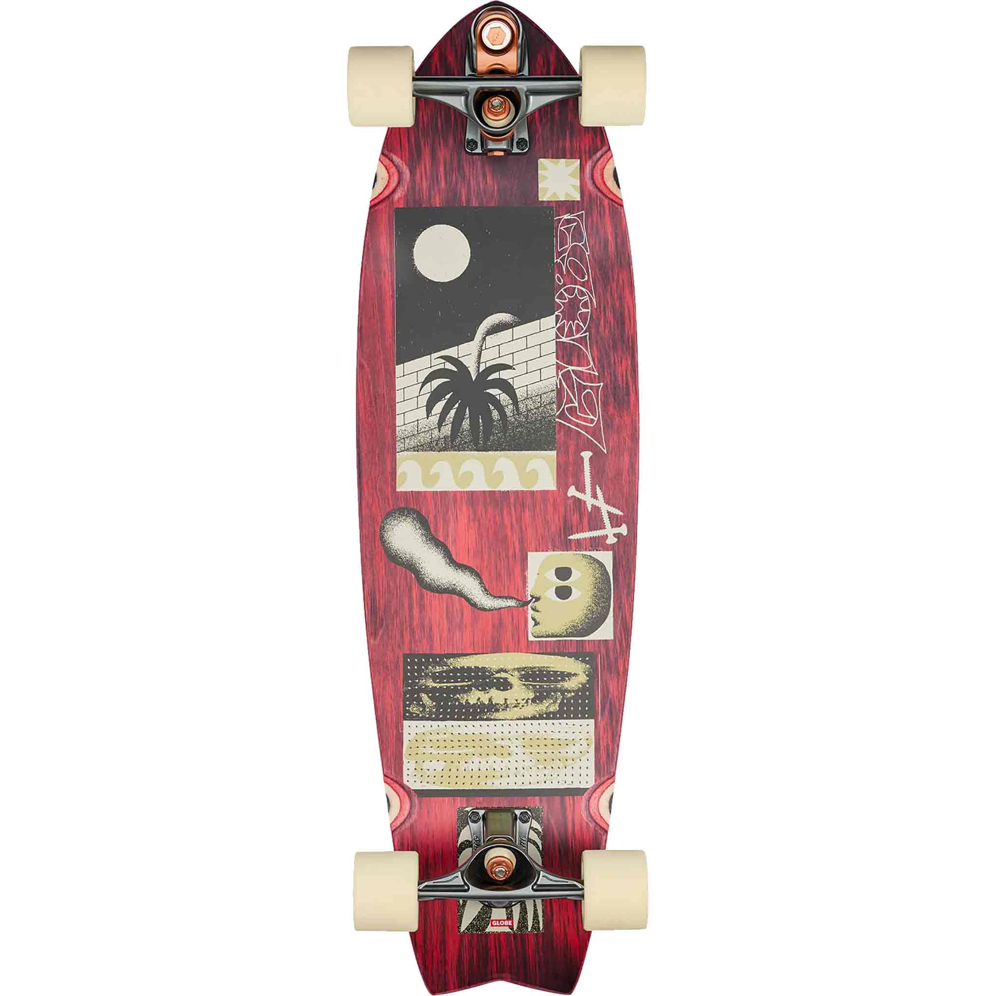 Globe Chromantic Surf Skate Last In 33" Longboard Complete