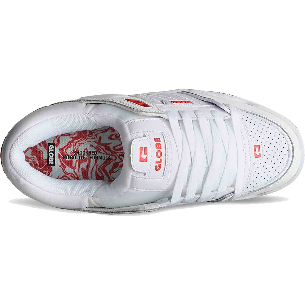 Globe Fusion White Red Shoes