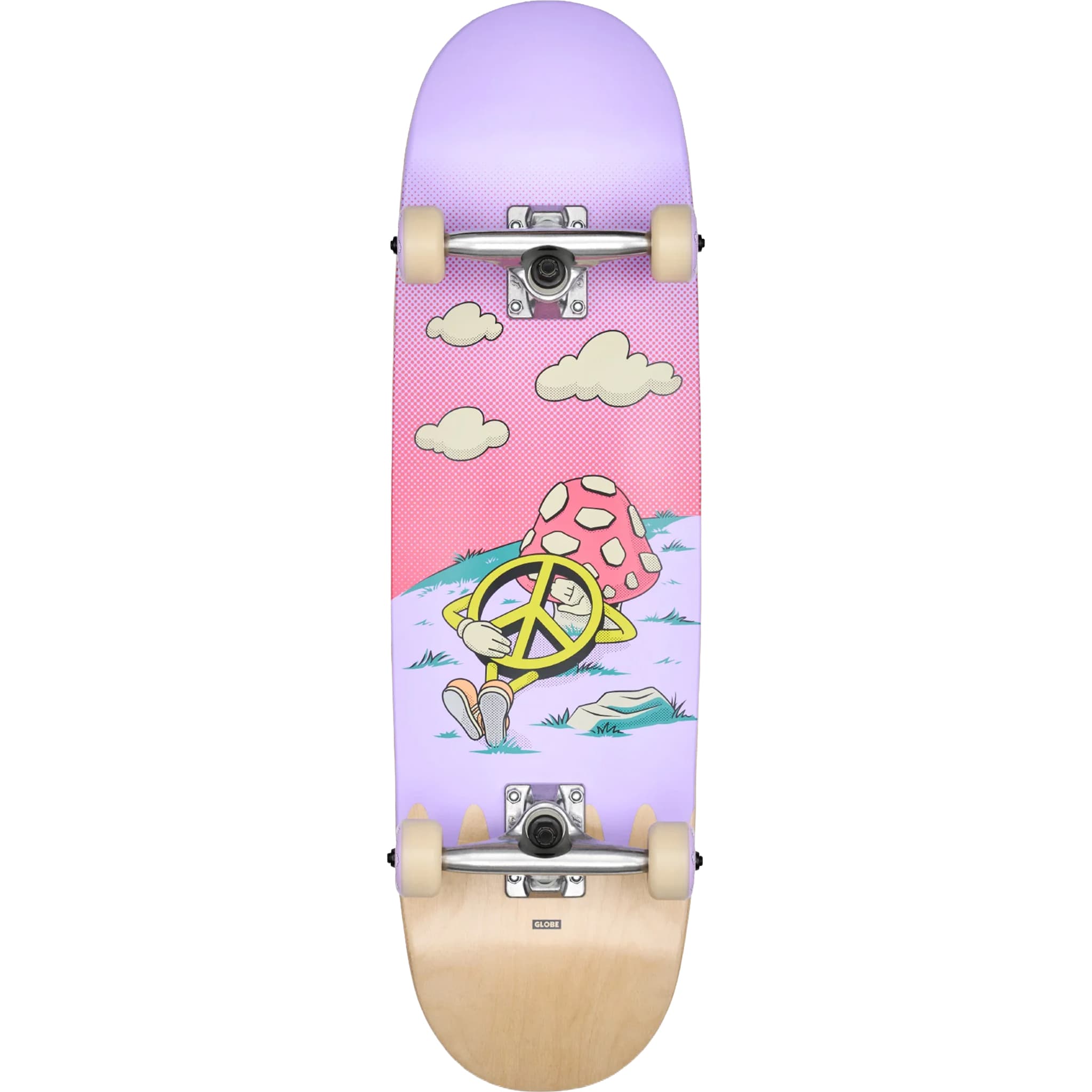 Globe Kids Wide Mid Skateboard Complete Peace Man 8.25" Skateboard Complete