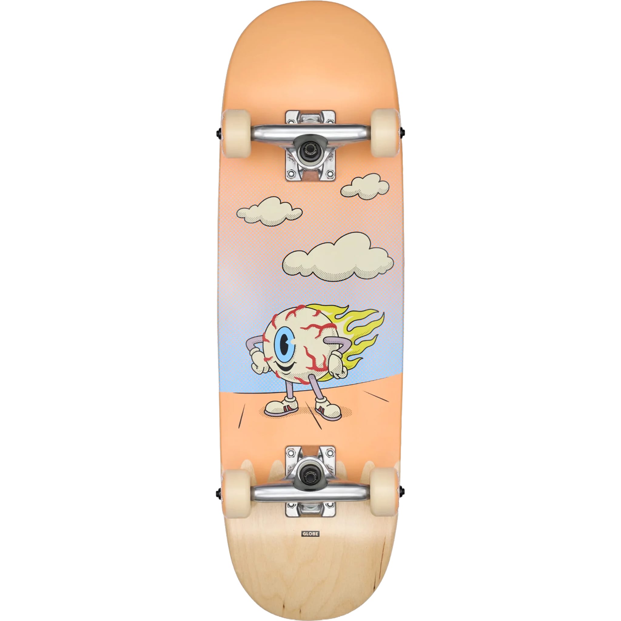 Globe Kids Wide Mini Skateboard Complete Flaming Eye 7.9" Skateboard Complete