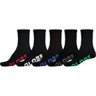 Globe Stealth Crew Sock 5-Pack Black Socks