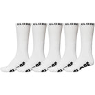 Globe Whiteout Crew Sock 5-Pack White Socks