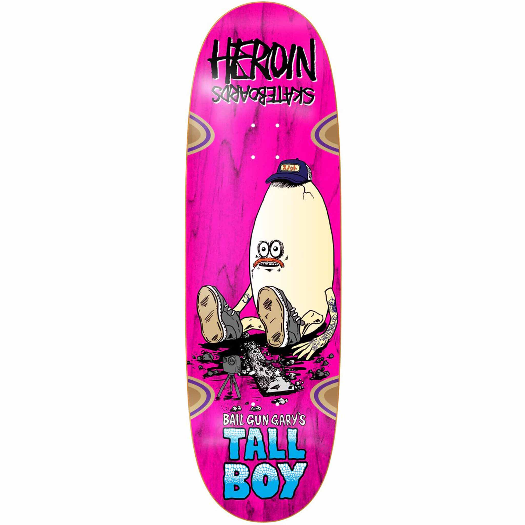 Heroin Bail Gun Gary's Tall Boy 10.25" Skateboard Deck Skateboard