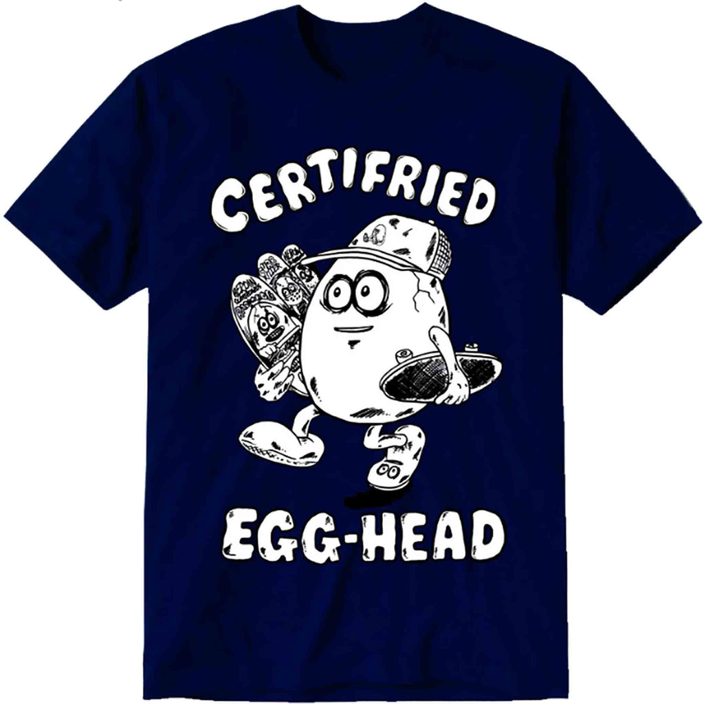 Heroin Certified Egg Head Tee Navy Skateboard