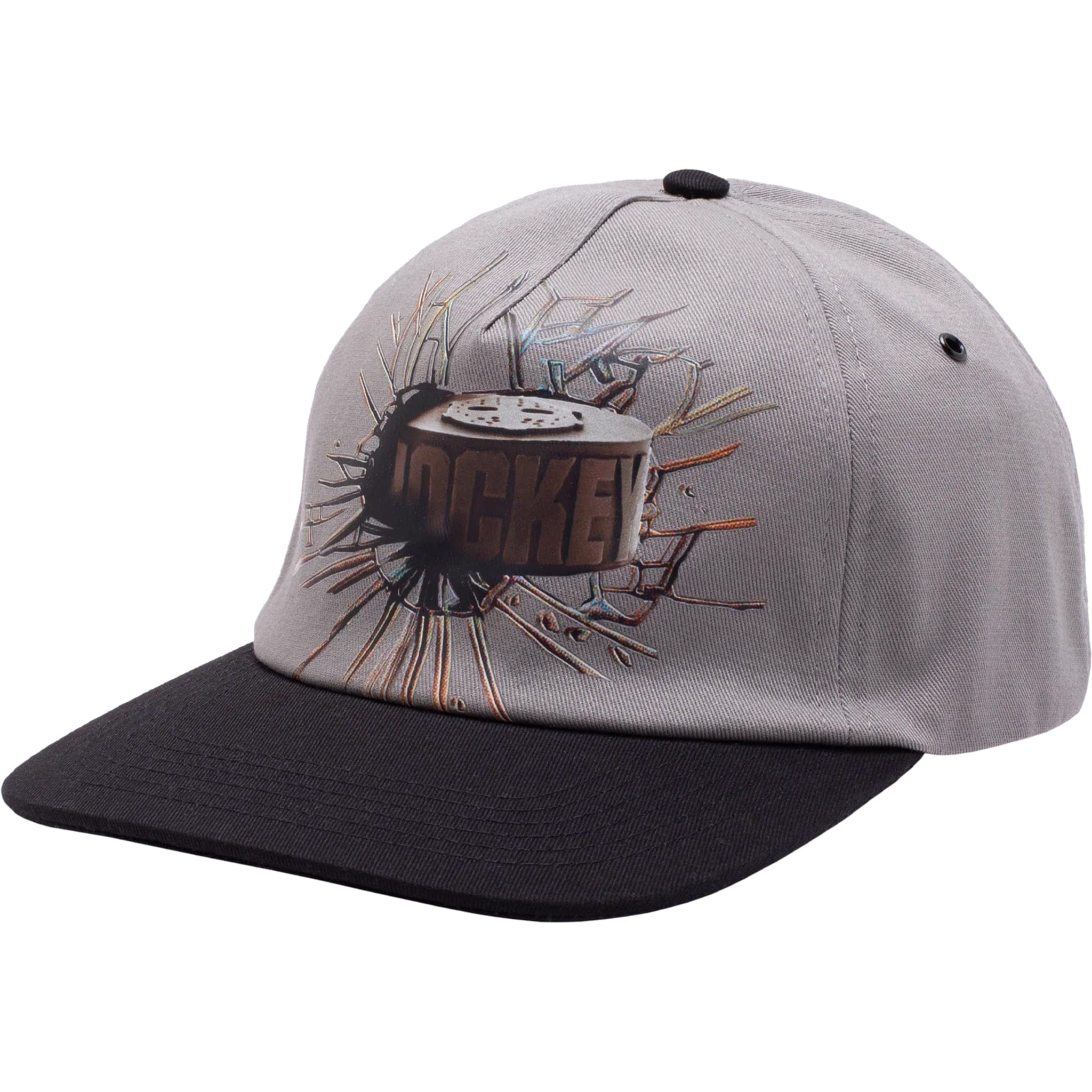 Hockey Wax Shatter Snapback Hat Black Grey Hats