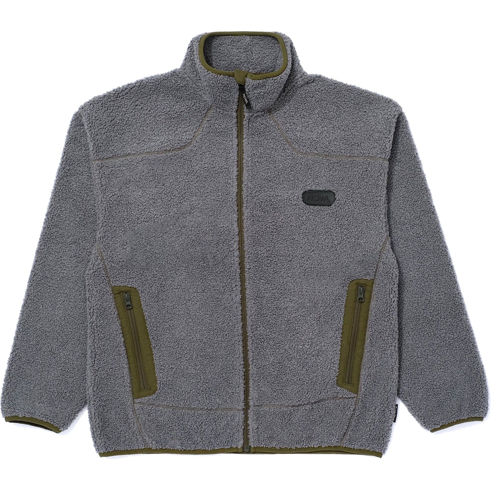 Howl Textured Zip Up Grey Mens Thermal