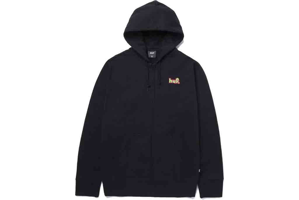 Huf 1993 Full Zip Hood Black Sweatshirts
